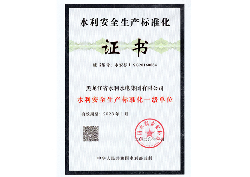 水利安全生产标准化一级单位